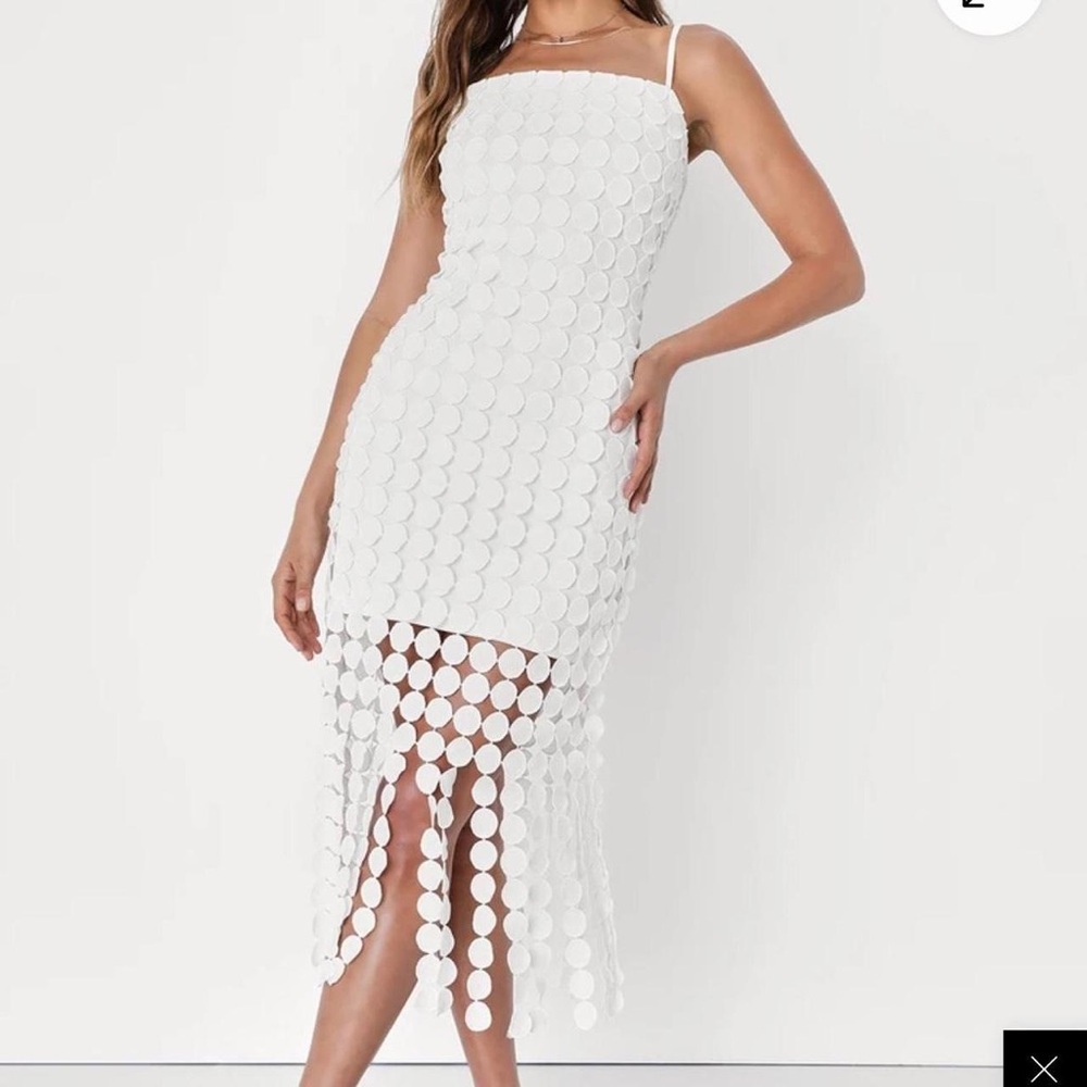Lulu's White Textured Mini Dress
